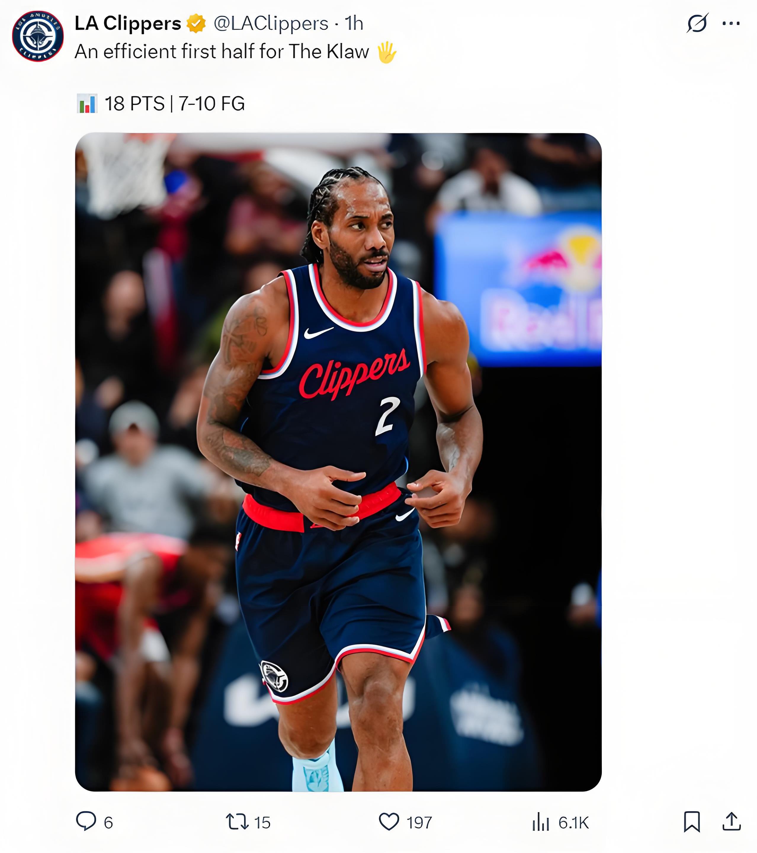 包含快船遭灰熊逆转，伦纳德全场16中仅5得12分的词条